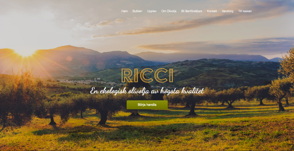 Webbshop för livsmedelsföretag • Ricciimport.se